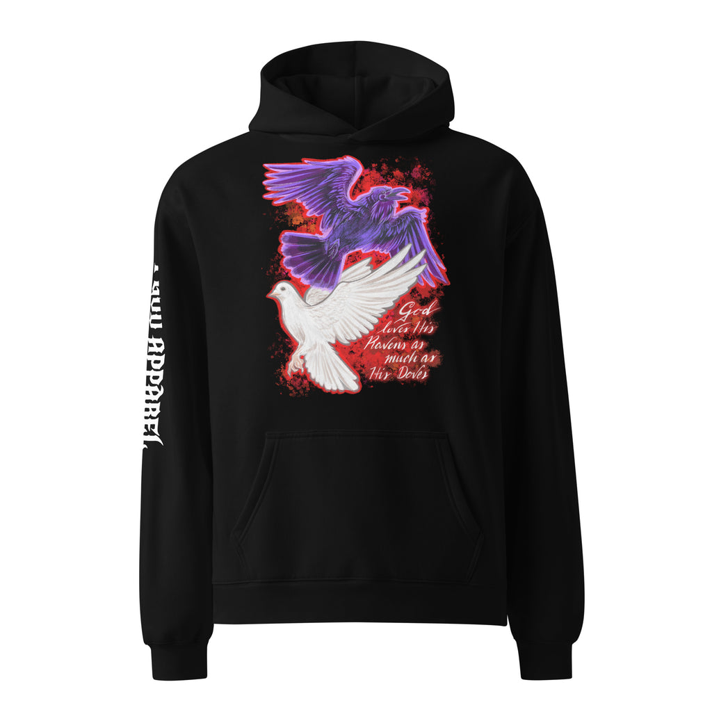 OVERSIZED HOODIE: RAVENS AND DOVES