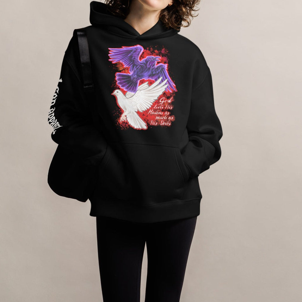OVERSIZED HOODIE: RAVENS AND DOVES