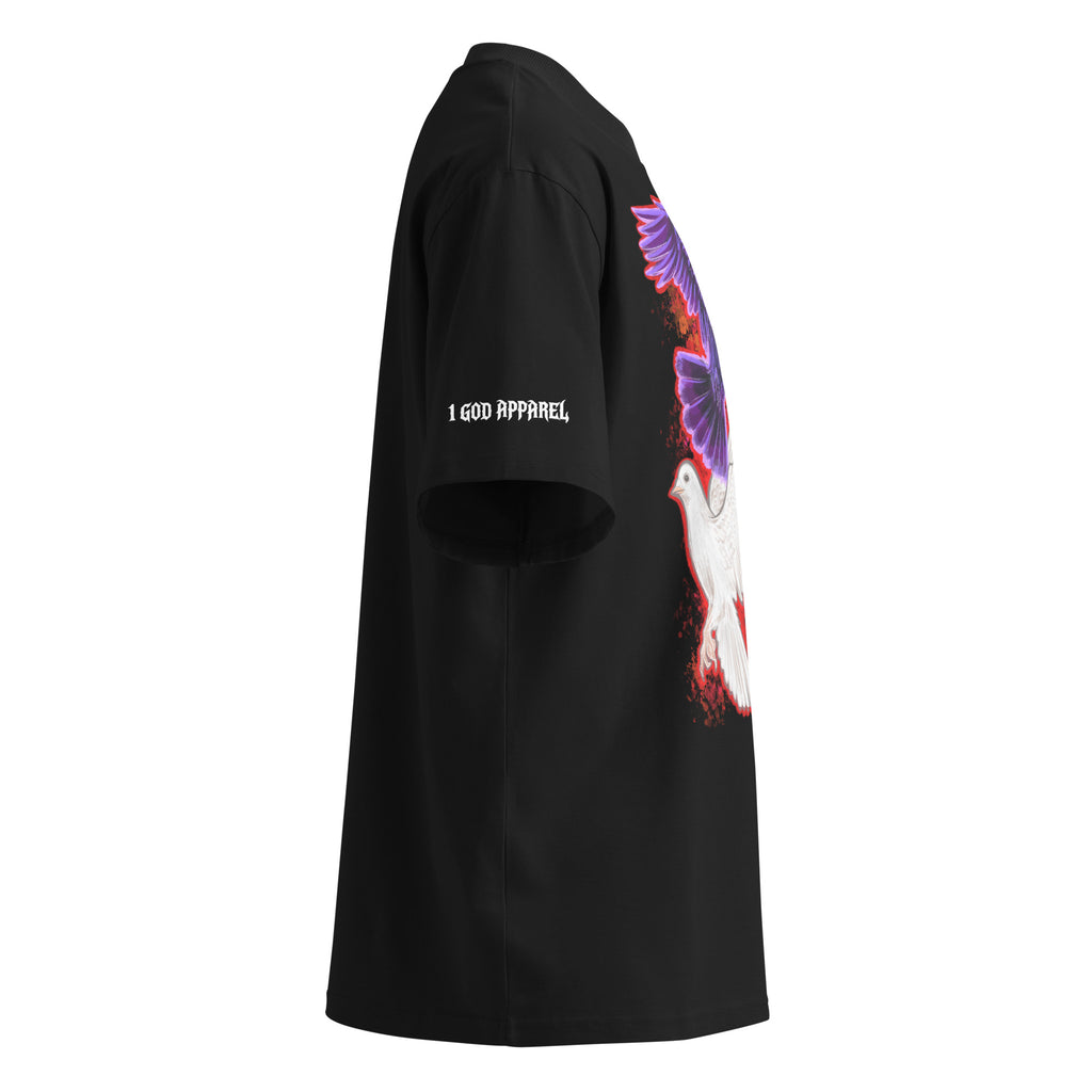 OVERSIZED ORGANIC T-SHIRT: RAVENS AND DOVES