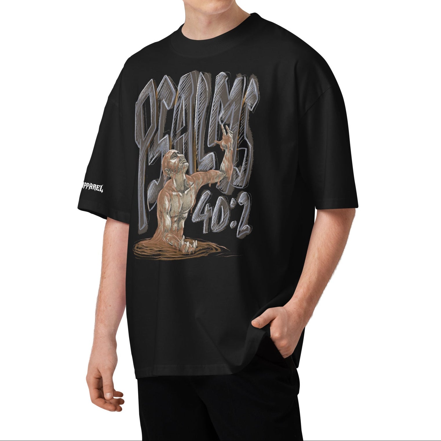 OVERSIZED ORGANIC T-SHIRT: PSALMS 40:2
