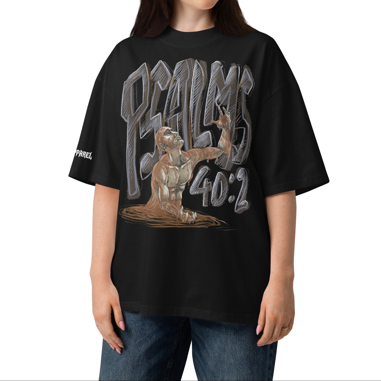 OVERSIZED ORGANIC T-SHIRT: PSALMS 40:2