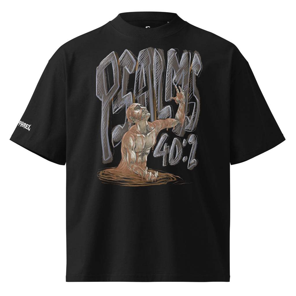 OVERSIZED ORGANIC T-SHIRT: PSALMS 40:2