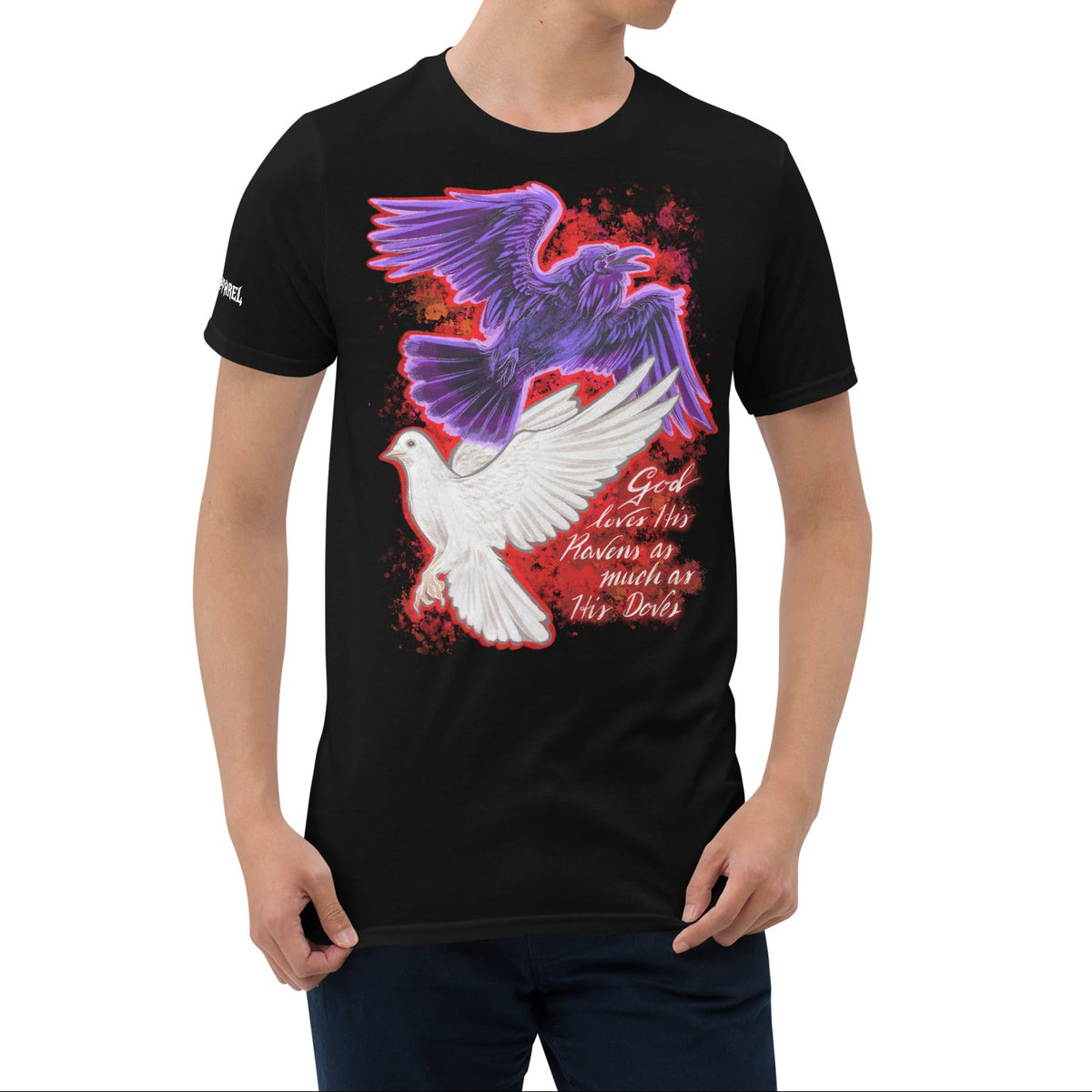UNISEX T-SHIRT: RAVENS AND DOVES