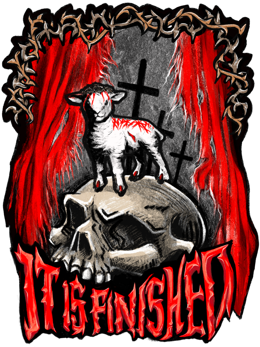 UNISEX T-SHIRT: IT IS FINISHED ILLUSTRATED